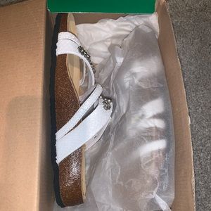 Birkenstock, white & jeweled sandal